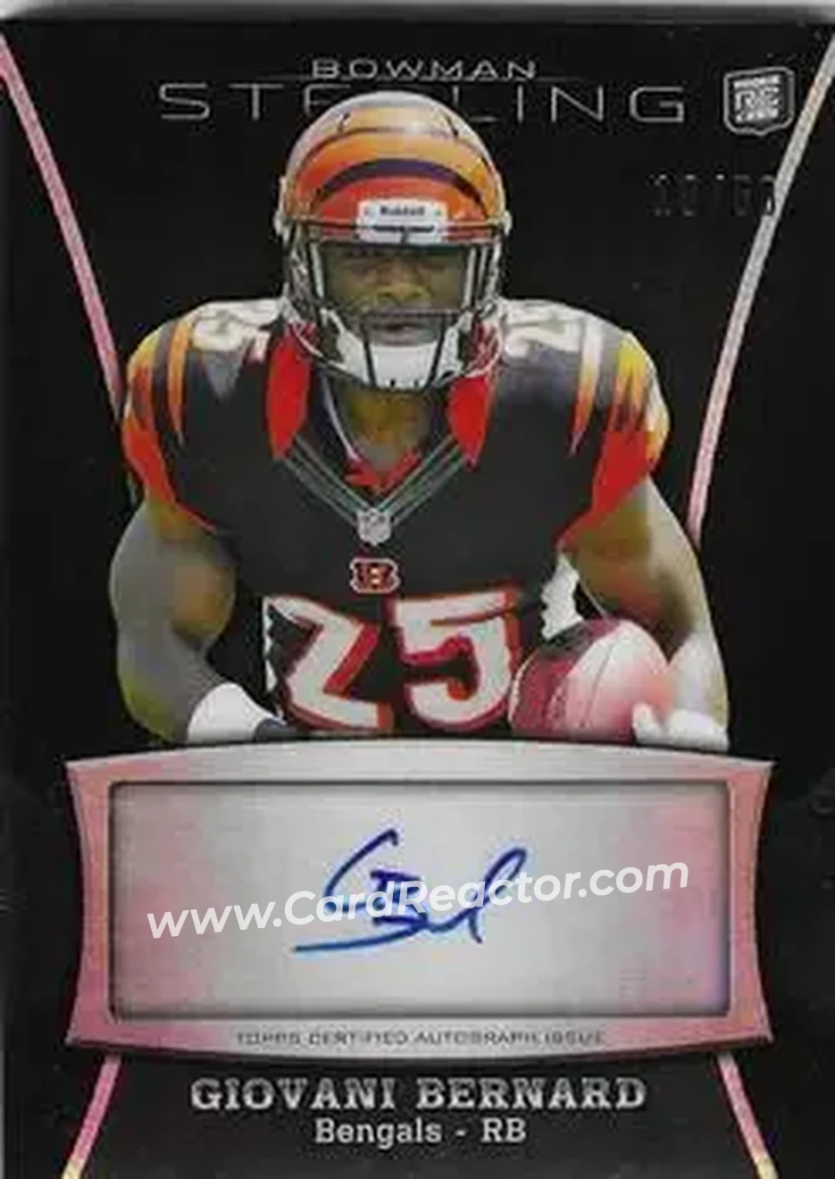 2013 Bowman Sterling - Autographs Black Refractors #BSA-GB - Giovani Bernard - Cincinnati Bengals - Front 2013 Bowman Sterling - Autographs Black Refractors #BSA-GB - Giovani Bernard - Cincinnati Bengals - Front