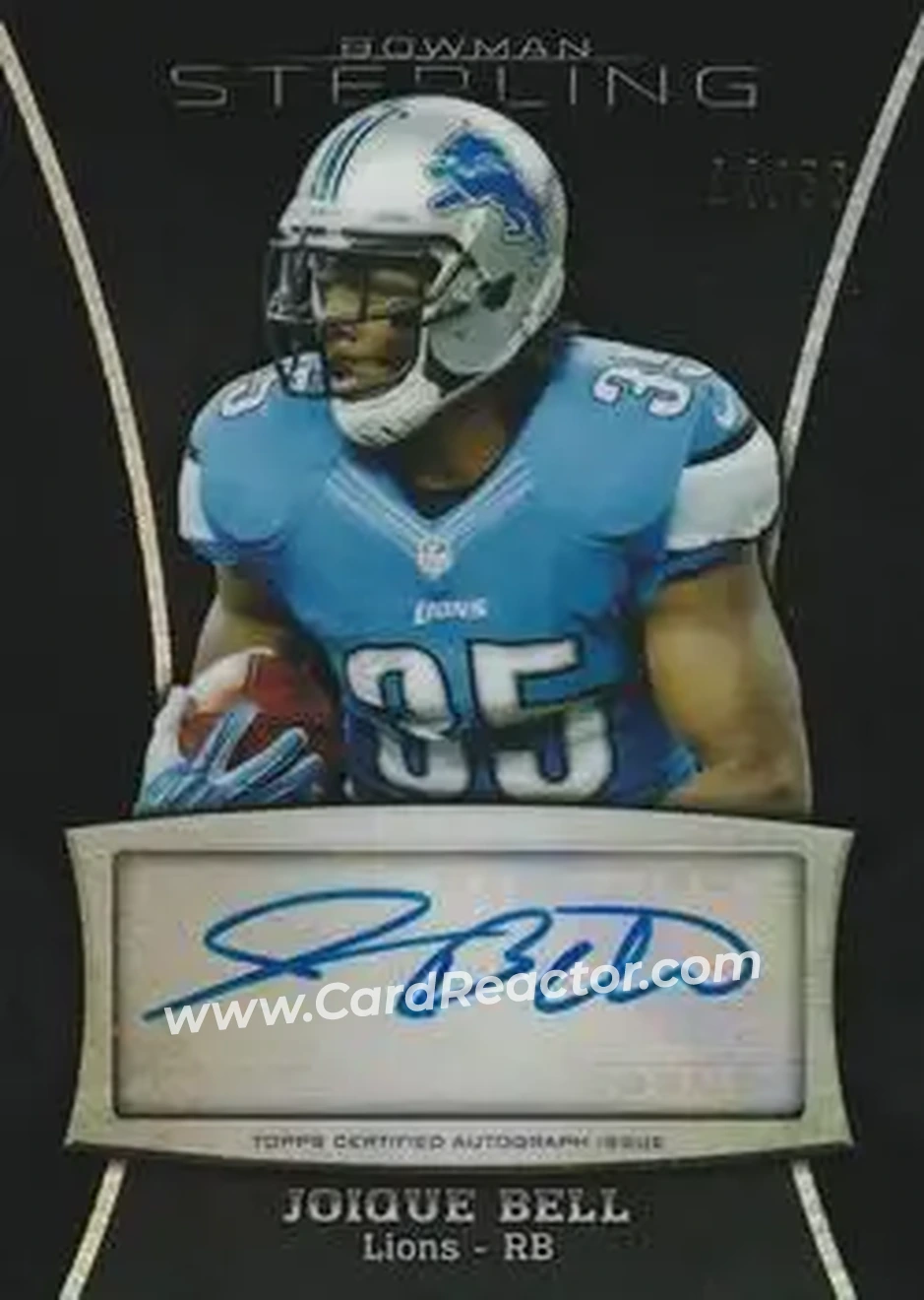 2013 Bowman Sterling - Autographs Black Refractors #BSA-JB - Joique Bell - Detroit Lions - Front 2013 Bowman Sterling - Autographs Black Refractors #BSA-JB - Joique Bell - Detroit Lions - Front