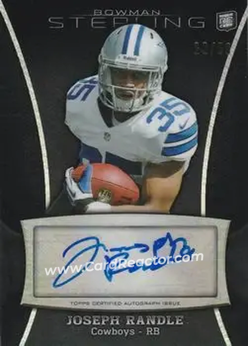 2013 Bowman Sterling - Autographs Black Refractors #BSA-JR - Joseph Randle - Dallas Cowboys - Front