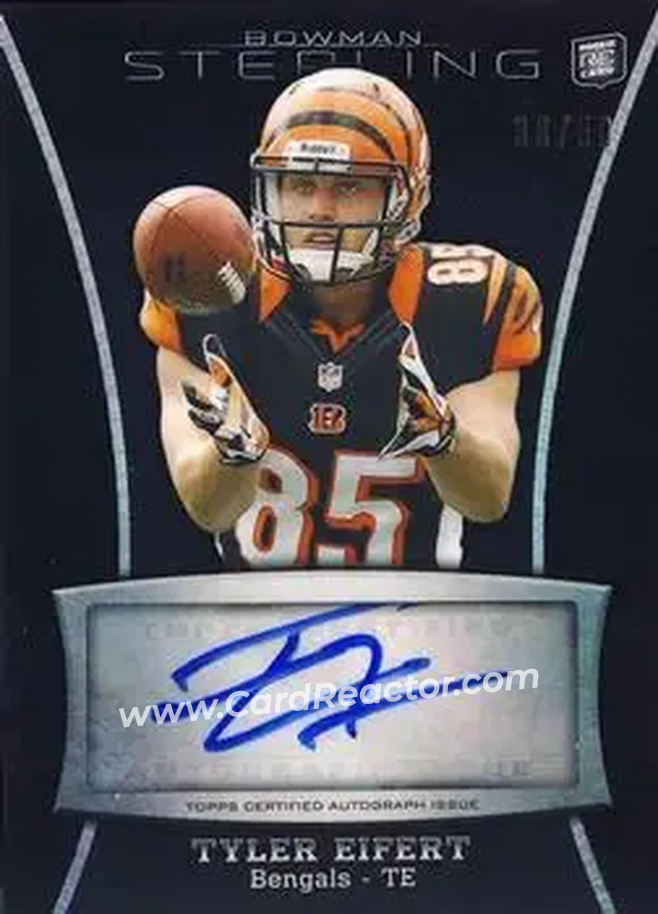 2013 Bowman Sterling - Autographs Black Refractors #BSA-TE - Tyler Eifert - Cincinnati Bengals - Front