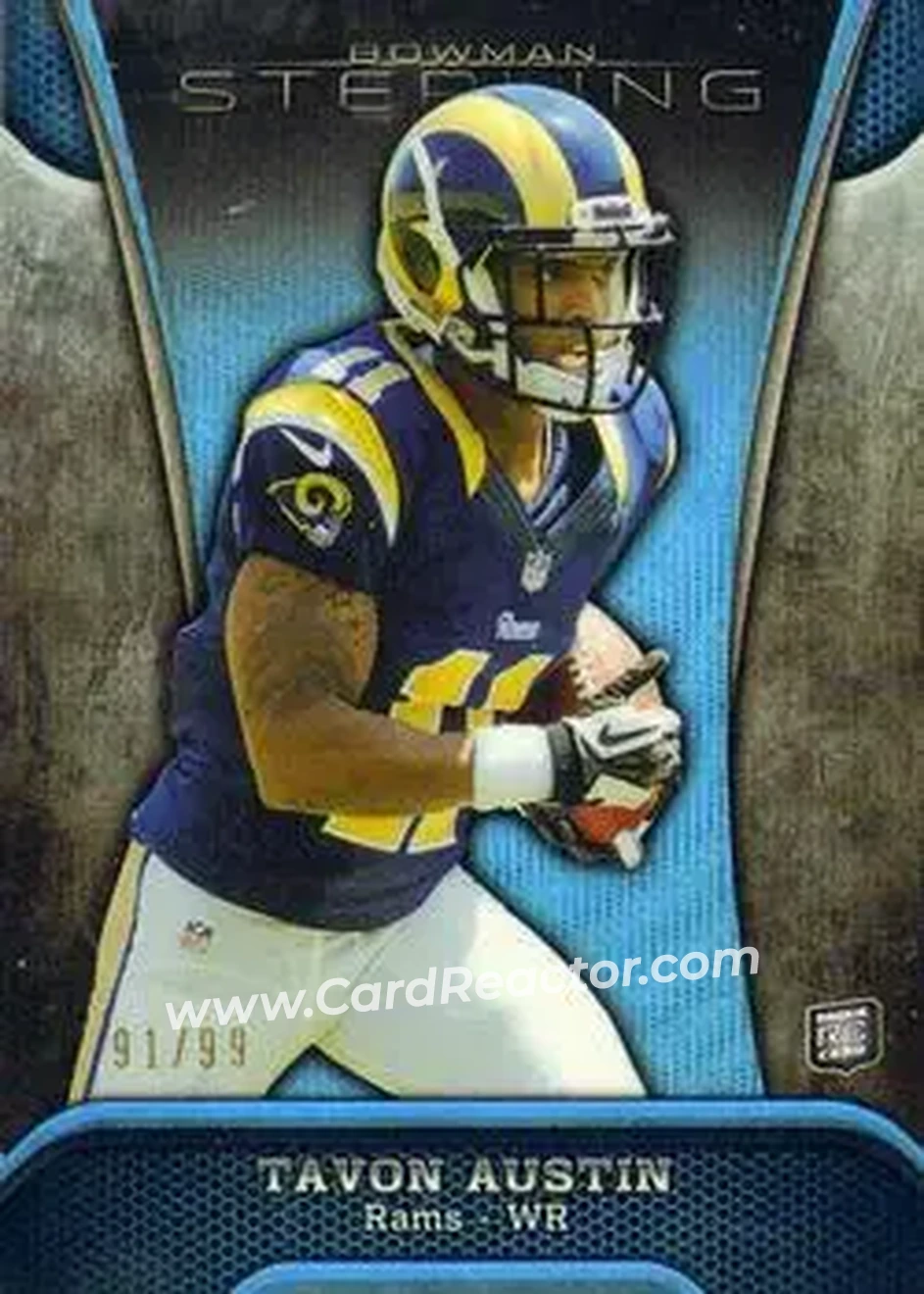 2013 Bowman Sterling - Blue Refractors #92 - Tavon Austin - St. Louis Rams - Front