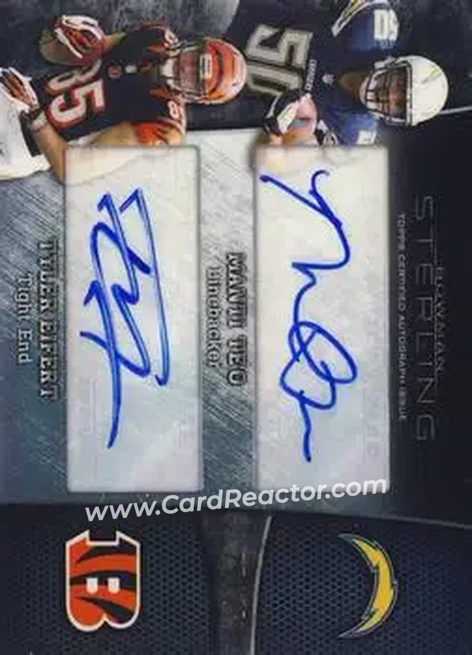 2013 Bowman Sterling - Dual Autographs #BSDA-TE - Manti Te'o - Tyler Eifert AU, SN25 - San Diego Chargers - Cincinnati Bengals - Front