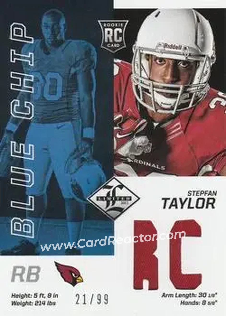 2013 Panini Limited - Blue Chip Jerseys #34 - Stepfan Taylor - Arizona Cardinals