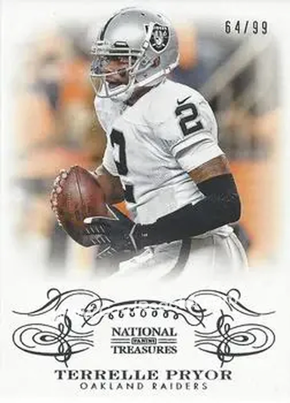 2013 Panini National Treasures #74 - Terrelle Pryor Sr. - Oakland Raiders - Front 2013 Panini National Treasures #74 - Terrelle Pryor Sr. - Oakland Raiders - Front
