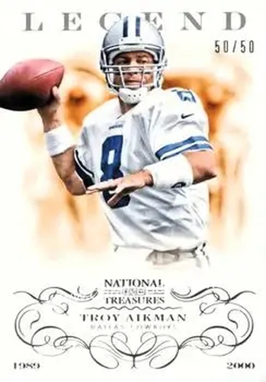 2013 Panini National Treasures #150 - Troy Aikman - Dallas Cowboys - Front 2013 Panini National Treasures #150 - Troy Aikman - Dallas Cowboys - Front