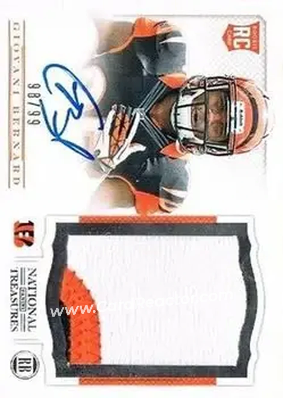 2013 Panini National Treasures #212 - Giovani Bernard - Cincinnati Bengals - Front 2013 Panini National Treasures #212 - Giovani Bernard - Cincinnati Bengals - Front