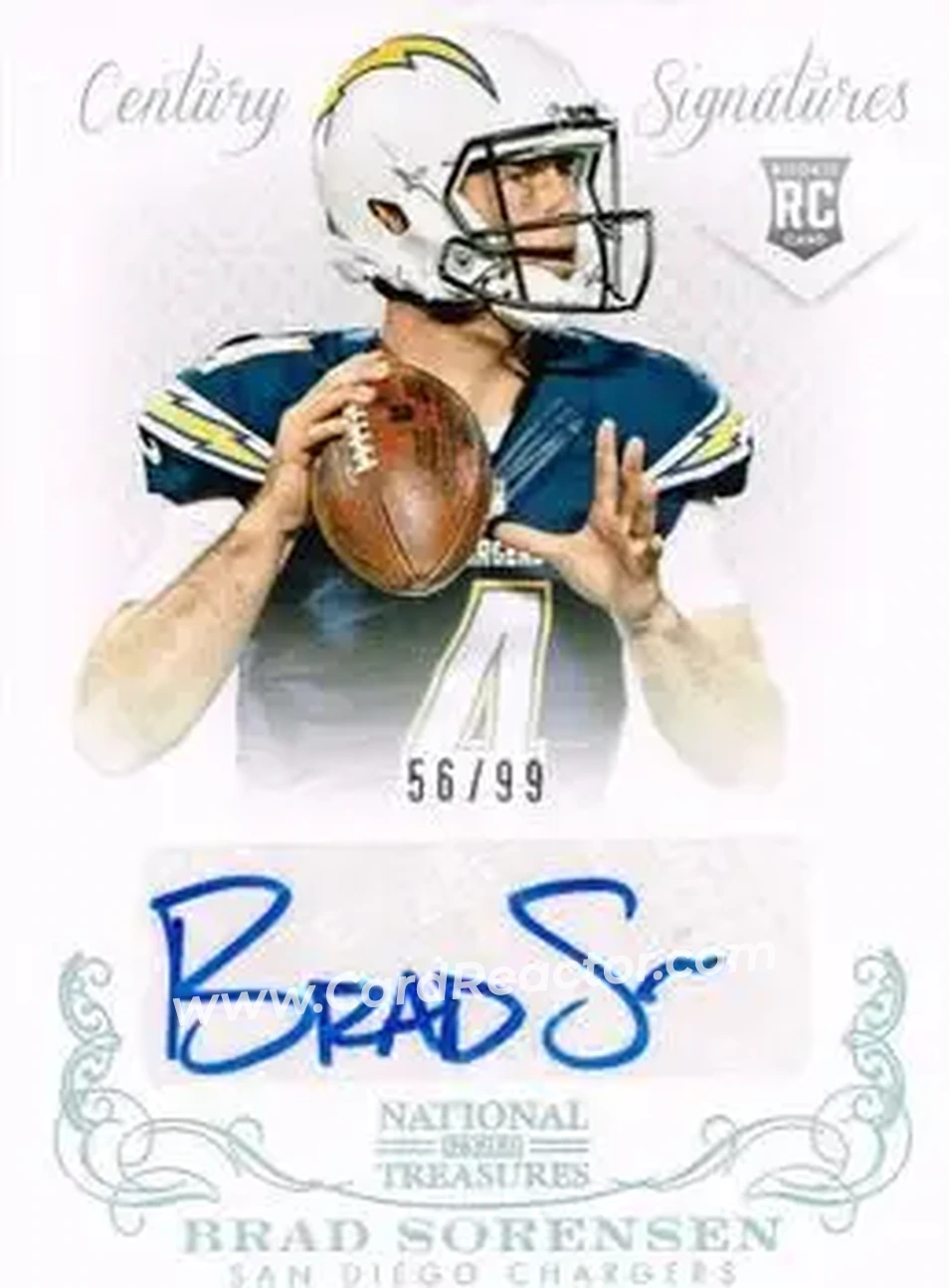 2013 Panini National Treasures #251 - Brad Sorensen - San Diego Chargers - Front