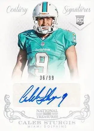 2013 Panini National Treasures #255 - Caleb Sturgis - Miami Dolphins