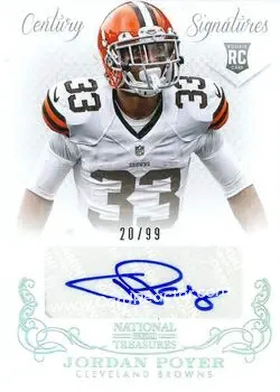 2013 Panini National Treasures #291 - Jordan Poyer - Cleveland Browns - Front 2013 Panini National Treasures #291 - Jordan Poyer - Cleveland Browns - Front