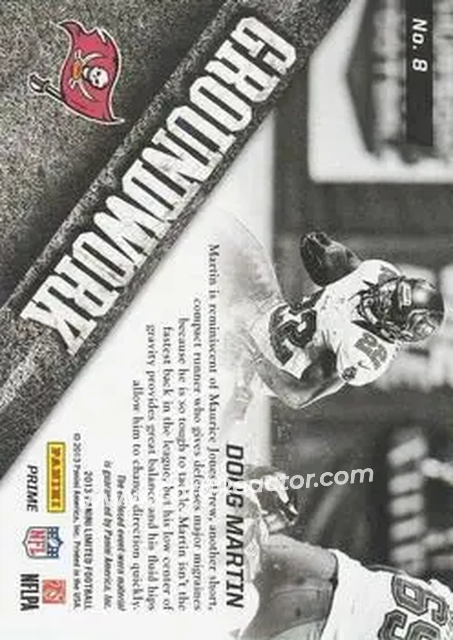 2013 Panini Limited - Groundwork Materials Prime #8 - Doug Martin - Tampa Bay Buccaneers - Back