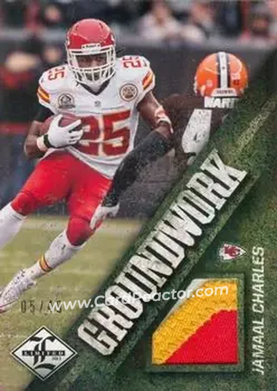 2013 Panini Limited - Groundwork Materials Prime #10 - Jamaal Charles - Kansas City Chiefs - Front