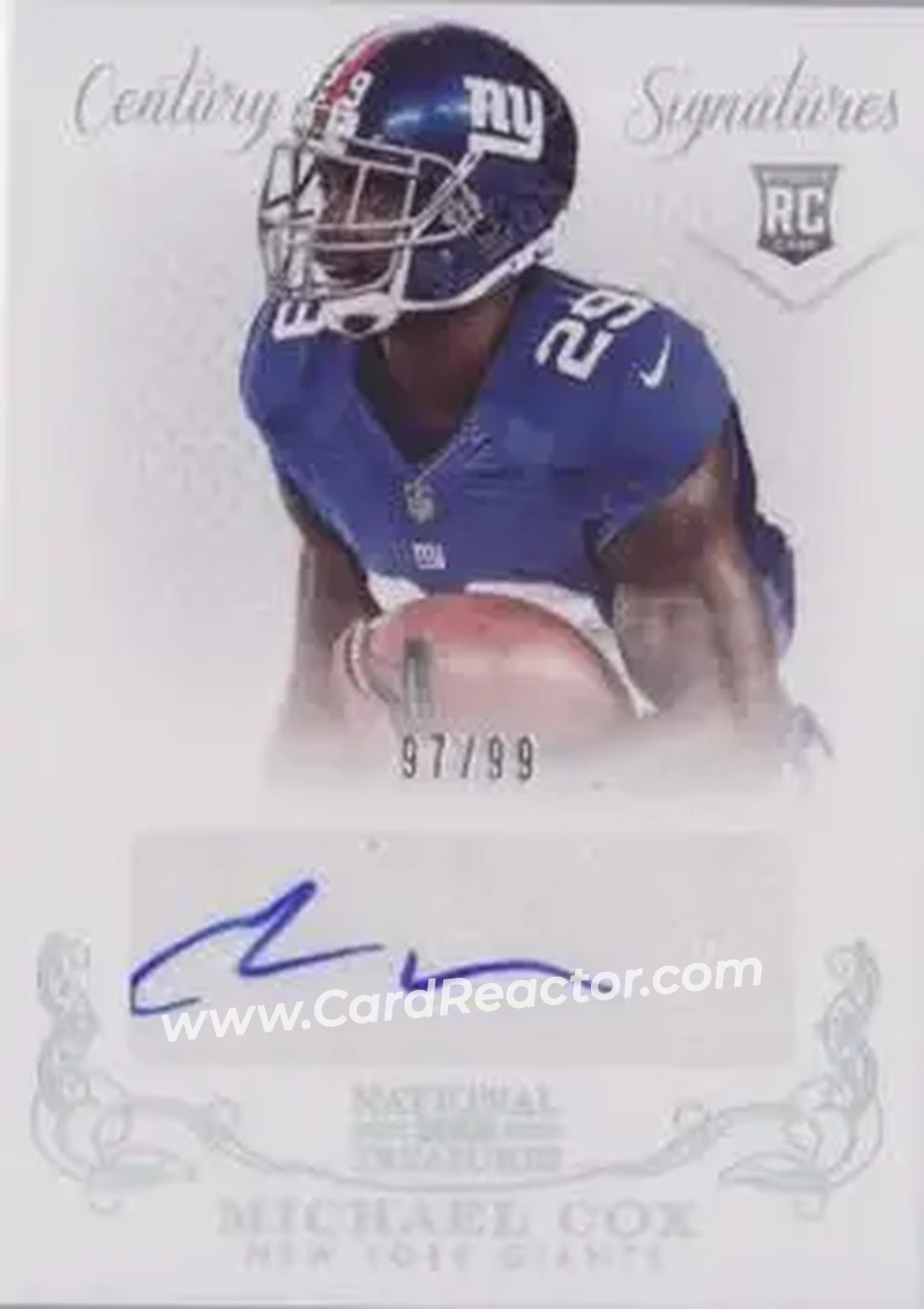 2013 Panini National Treasures #312 - Michael Cox - New York Giants
