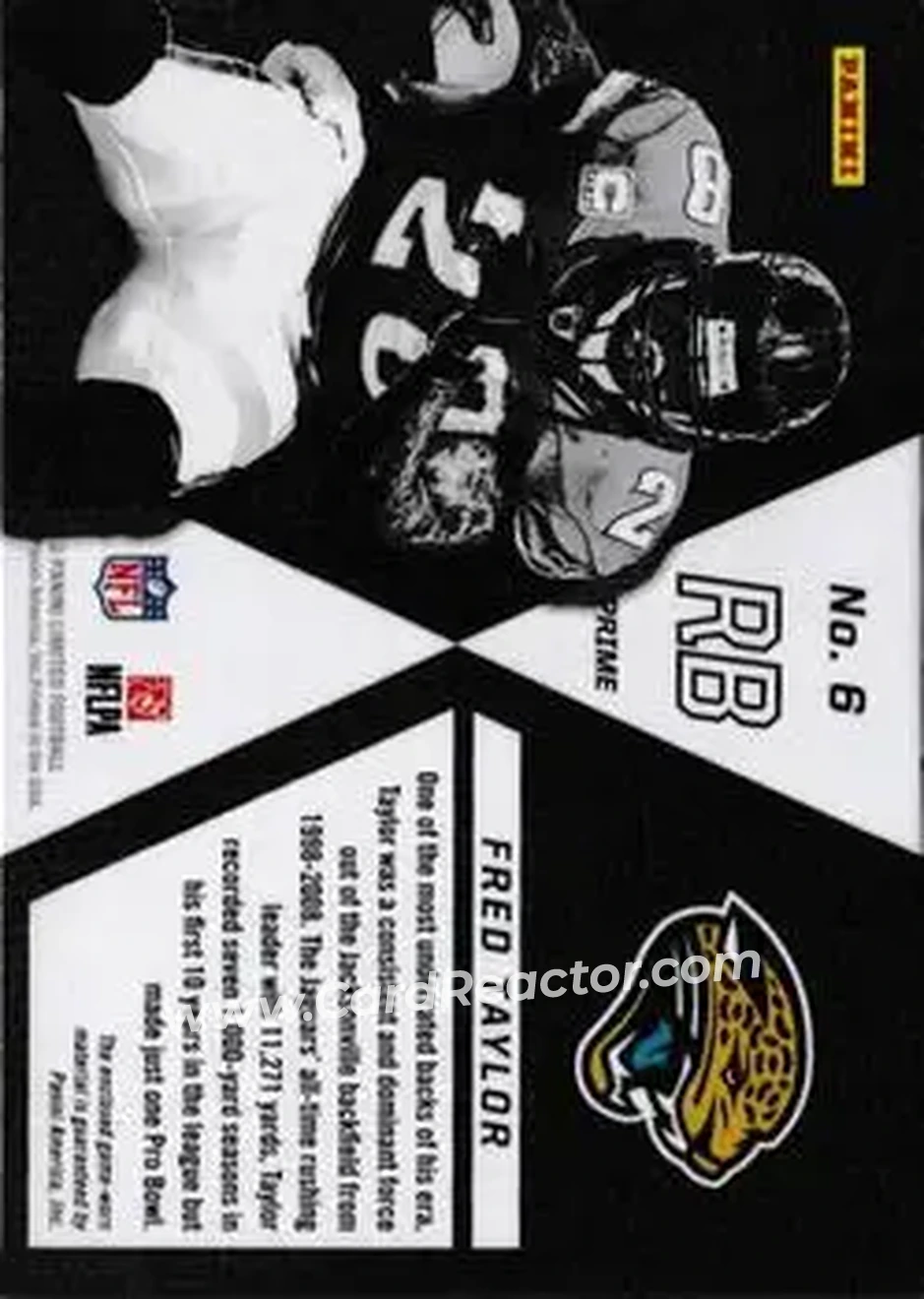2013 Panini Limited - Jumbo Jerseys Jersey Number Prime #6 - Fred Taylor - Jacksonville Jaguars - Back
