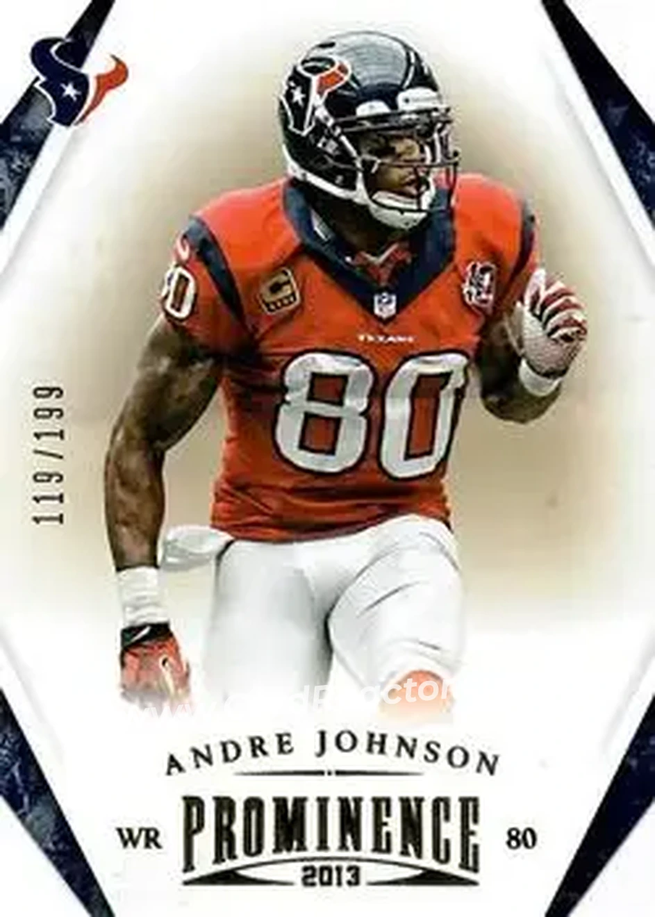 2013 Panini Prominence - Gold #41 - Andre Johnson - Houston Texans - Front 2013 Panini Prominence - Gold #41 - Andre Johnson - Houston Texans - Front