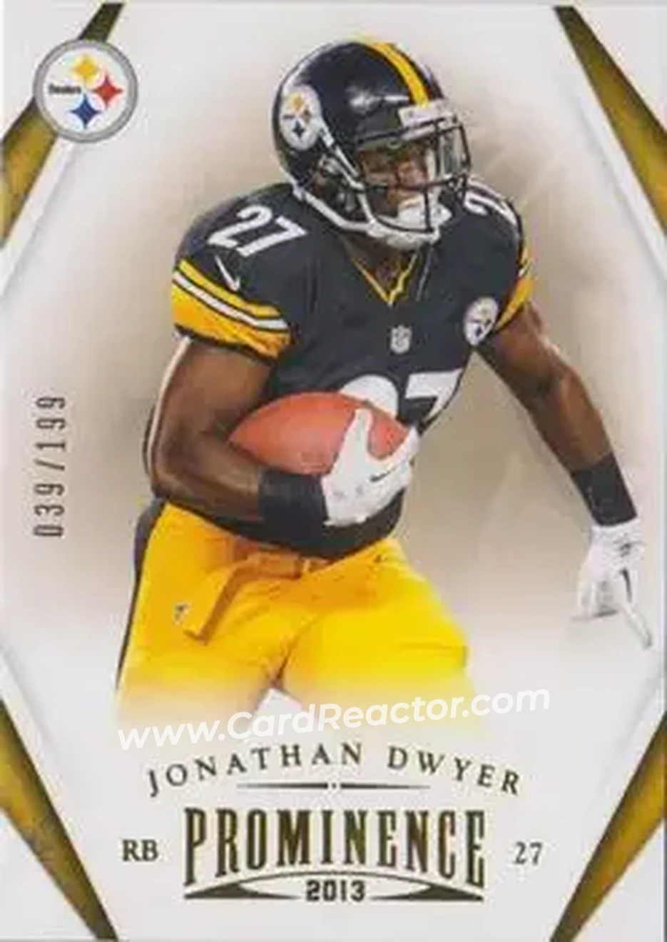 2013 Panini Prominence - Gold #78 - Jonathan Dwyer - Pittsburgh Steelers
