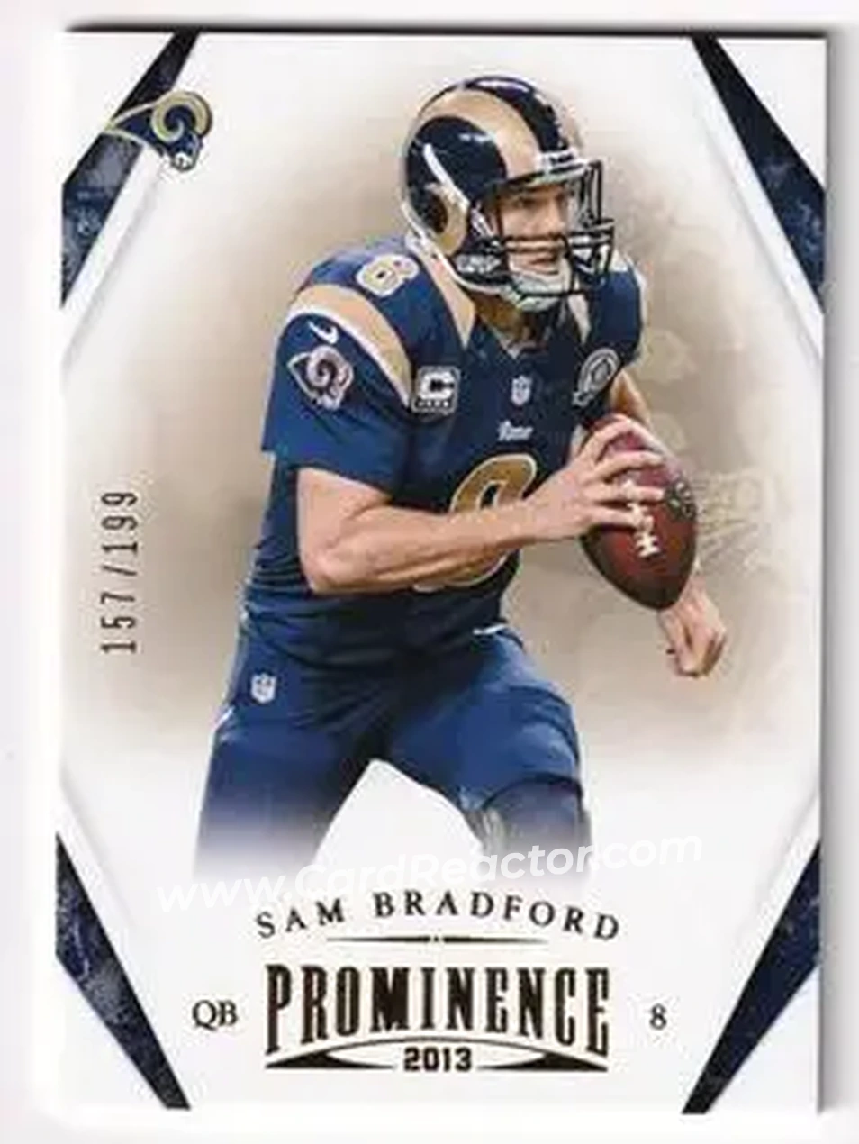 2013 Panini Prominence - Gold #79 - Sam Bradford - St. Louis Rams - Front 2013 Panini Prominence - Gold #79 - Sam Bradford - St. Louis Rams - Front