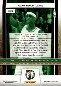 Back of Rajon Rondo