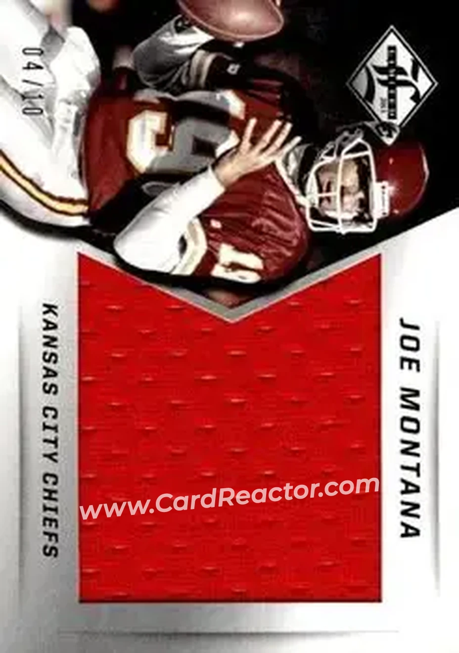2013 Panini Limited - Jumbo Jerseys #9 - Joe Montana - Kansas City Chiefs - Front 2013 Panini Limited - Jumbo Jerseys #9 - Joe Montana - Kansas City Chiefs - Front