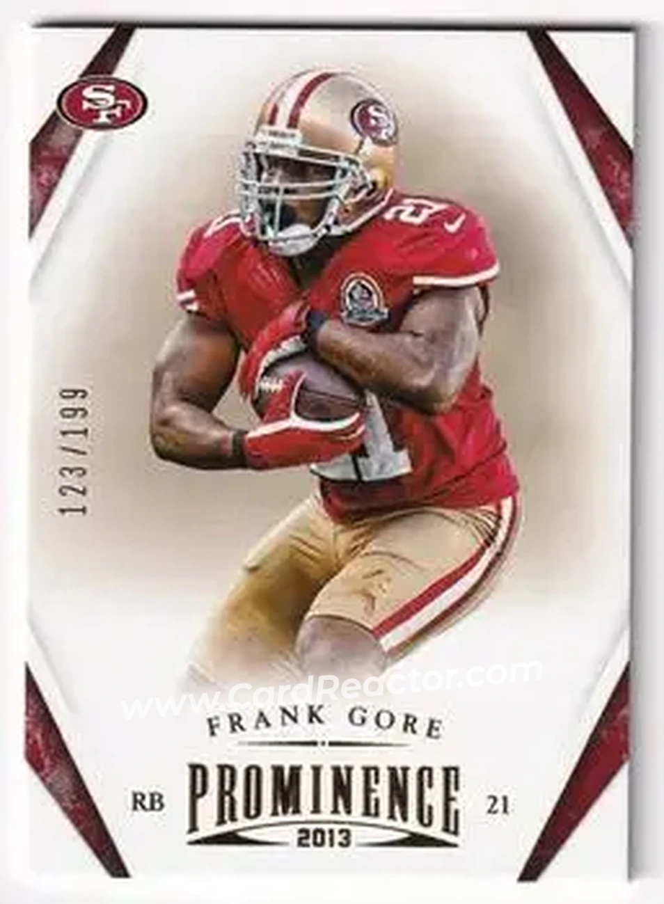 2013 Panini Prominence - Gold #88 - Frank Gore - San Francisco 49ers - Front