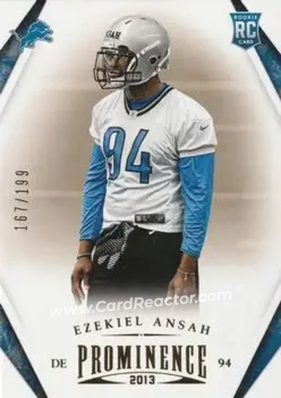 2013 Panini Prominence - Gold #134 - Ezekiel Ansah - Detroit Lions - Front