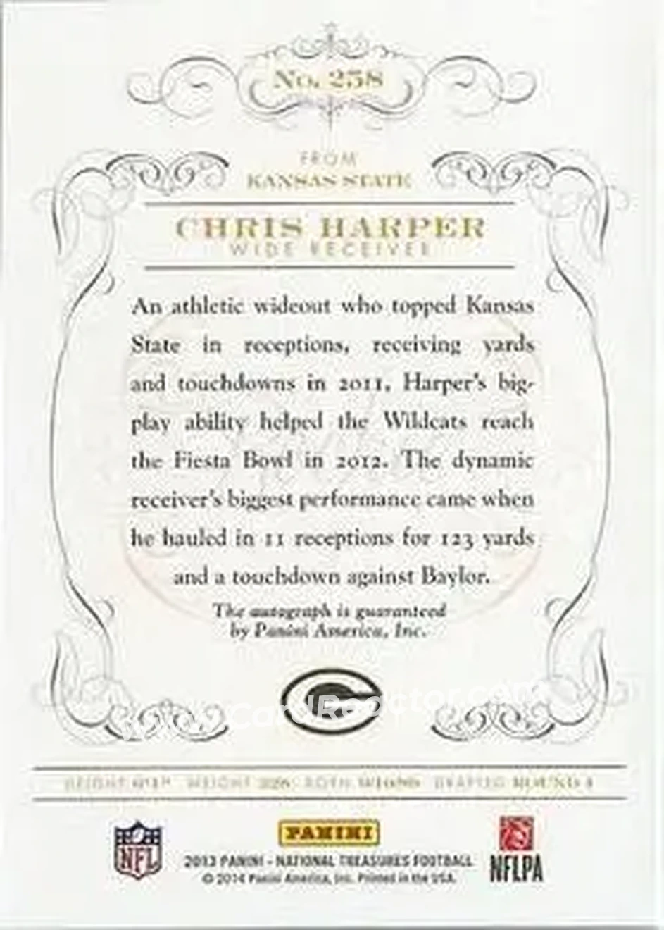 2013 Panini National Treasures - Century Gold #258 - Chris Harper - Green Bay Packers - Back