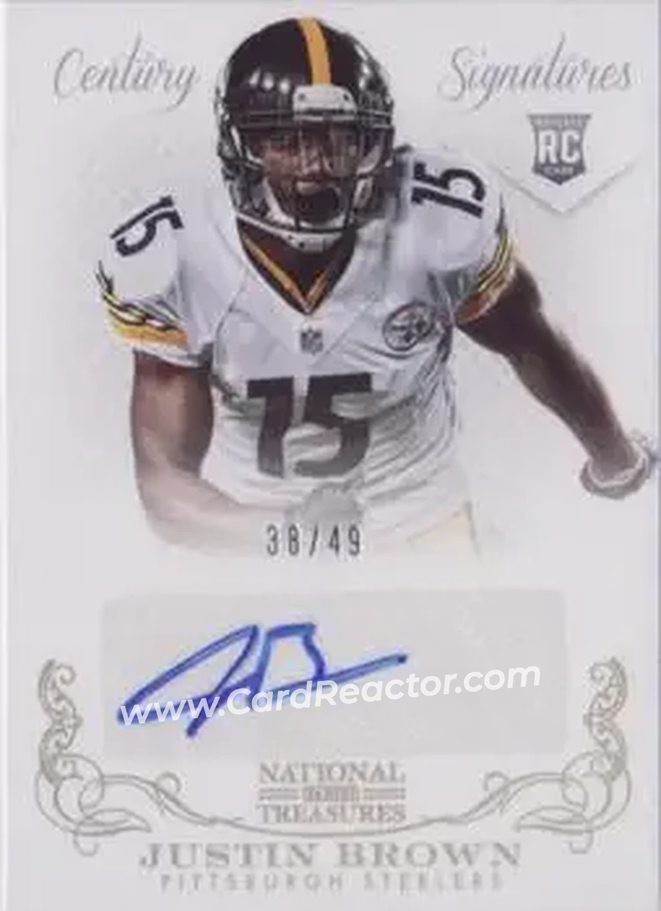 2013 Panini National Treasures - Century Gold #293 - Justin Brown - New England Patriots