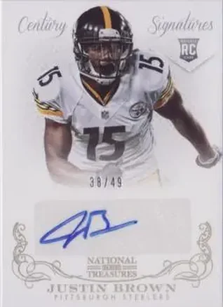 2013 Panini National Treasures - Century Gold #293 - Justin Brown - New England Patriots