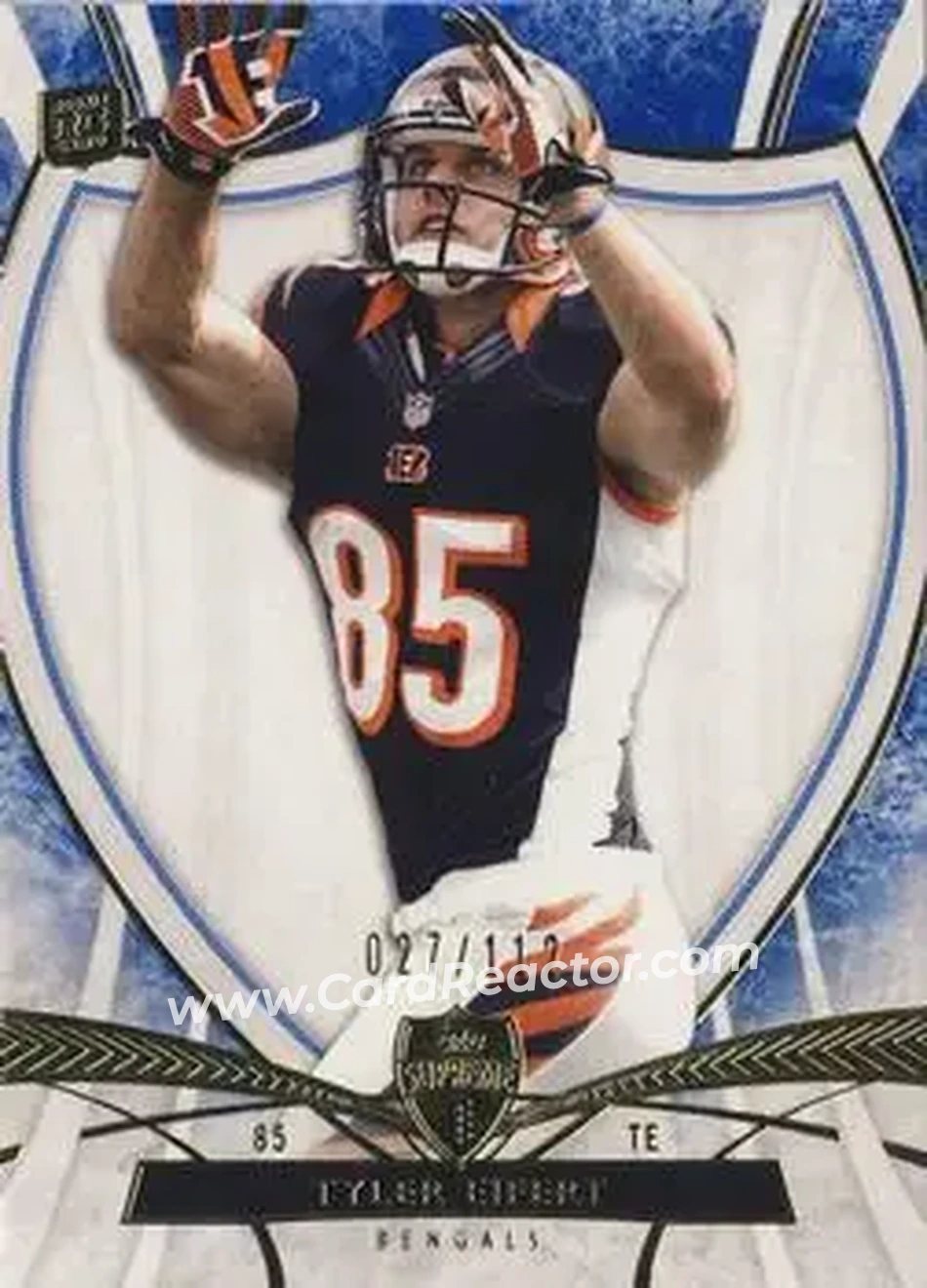2013 Topps Supreme - Blue #5 - Tyler Eifert - Cincinnati Bengals - Front 2013 Topps Supreme - Blue #5 - Tyler Eifert - Cincinnati Bengals - Front