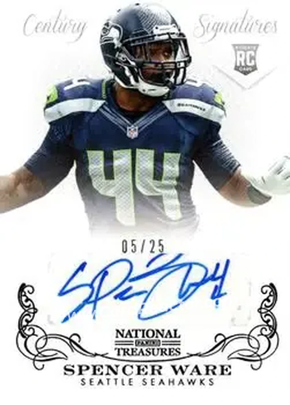 2013 Panini National Treasures - Century Black #331 - Spencer Ware - Seattle Seahawks - Front 2013 Panini National Treasures - Century Black #331 - Spencer Ware - Seattle Seahawks - Front