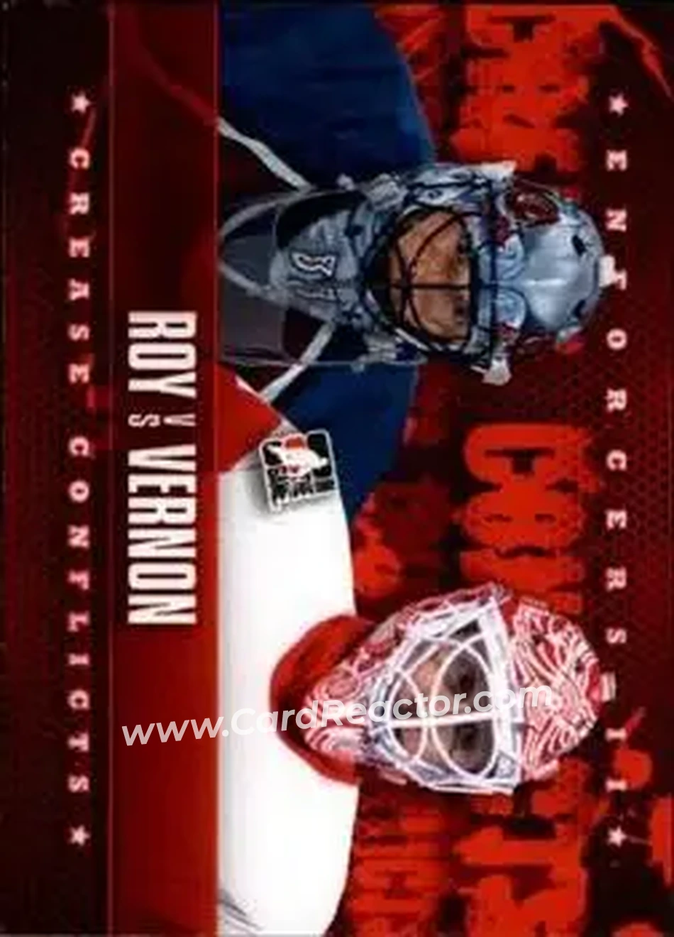 2013-14 In The Game Enforcers #96 - Patrick Roy - Mike Vernon CC - Colorado Avalanche - Detroit Red Wings - Front