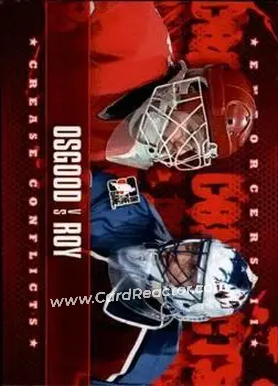 2013-14 In The Game Enforcers #97 - Chris Osgood - Patrick Roy CC - Detroit Red Wings - Colorado Avalanche - Front