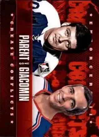 2013-14 In The Game Enforcers #99 Bernie Parent - Ed Giacomin CC - Toronto Maple Leafs - New York Rangers