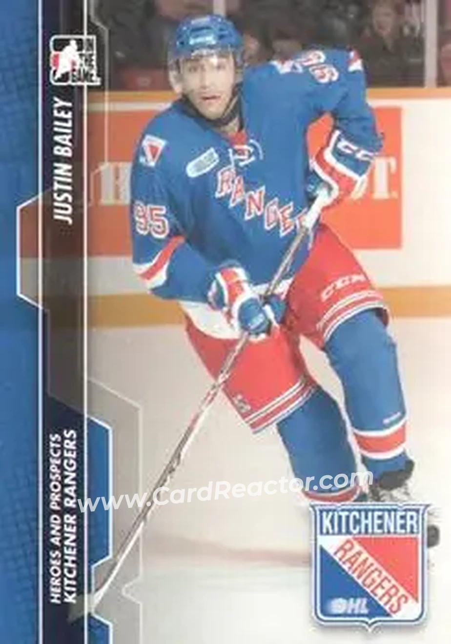 2013-14 In The Game Heroes and Prospects #10 - Justin Bailey - Kitchener Rangers - Front