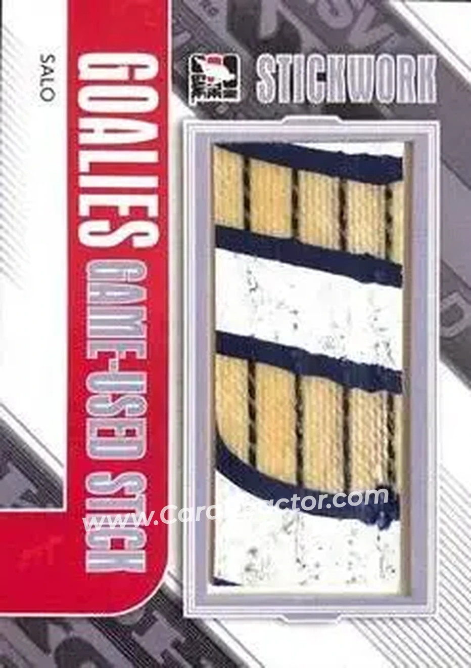 2013-14 In The Game StickWork - Game Used Goalie Sticks Silver #GGUS-02 - Tommy Salo - Front