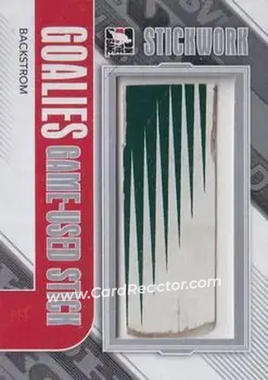 2013-14 In The Game StickWork - Game Used Goalie Sticks Silver #GGUS-19 - Niklas Backstrom - Back 2013-14 In The Game StickWork - Game Used Goalie Sticks Silver #GGUS-19 - Niklas Backstrom - Back
