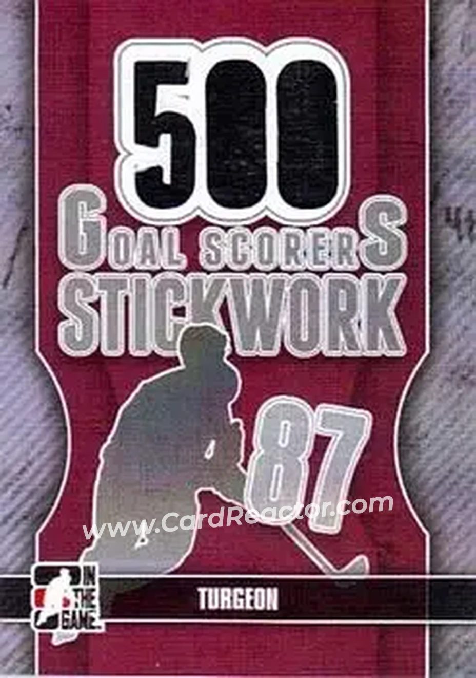 2013-14 In The Game StickWork - 500 Goal Scorer Tape Silver #GST-37 - Pierre Turgeon - Colorado Avalanche - Front