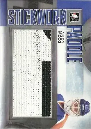 2013-14 In The Game StickWork - Game Used Goalie Paddles Silver #P-02 - Andy Moog - Edmonton Oilers