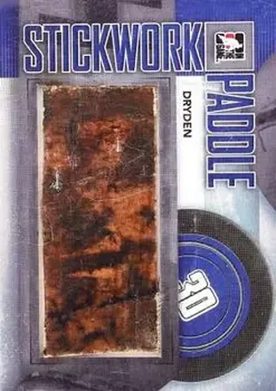 2013-14 In The Game StickWork #P-15 Game Used Goalie Paddles Silver Dave Dryden