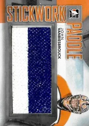 2013-14 In The Game StickWork - Game Used Goalie Paddles Silver #P-27 - John Vanbiesbrouck - Philadelphia Flyers