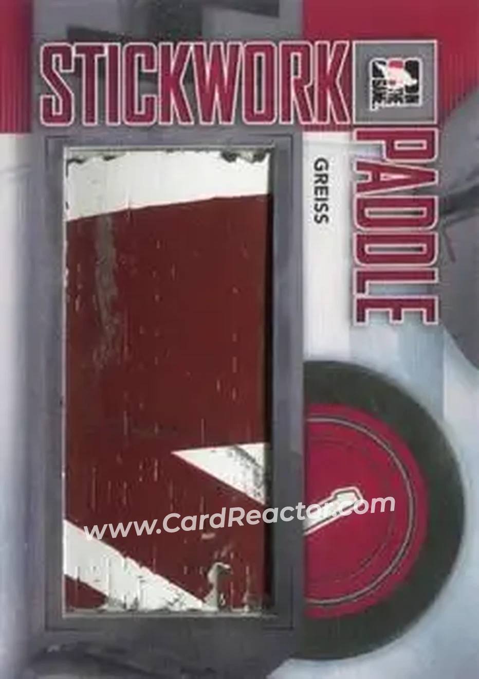 2013-14 In The Game StickWork - Game Used Goalie Paddles Silver #P-56 - Thomas Greiss - Front 2013-14 In The Game StickWork - Game Used Goalie Paddles Silver #P-56 - Thomas Greiss - Front