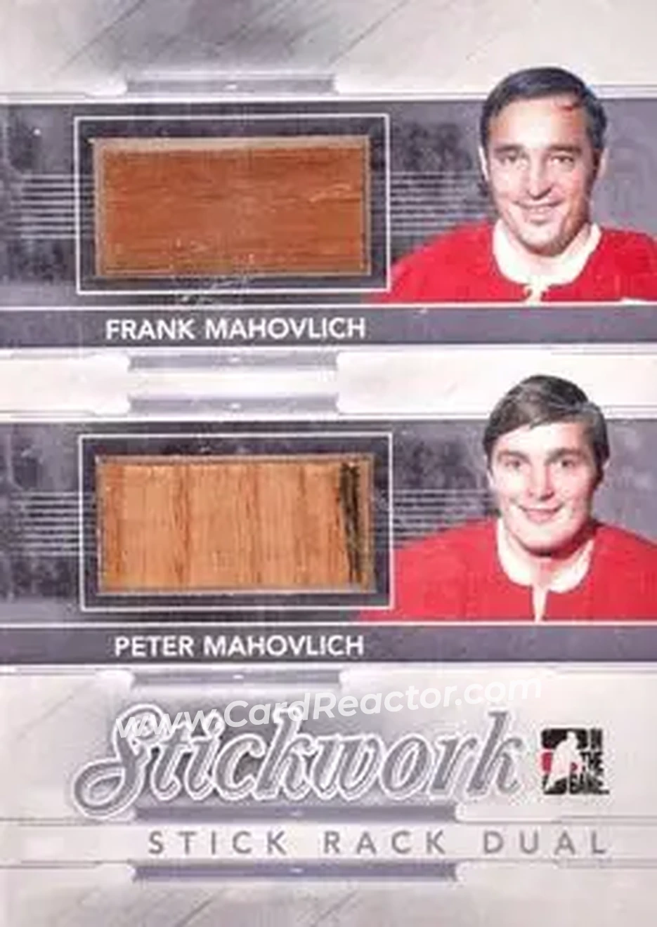 2013-14 In The Game StickWork - Stickrack Dual Silver #SRD-43 - Frank Mahovlich - Peter Mahovlich MEM, PR14 - Montreal Canadiens - Montreal Canadiens - Front