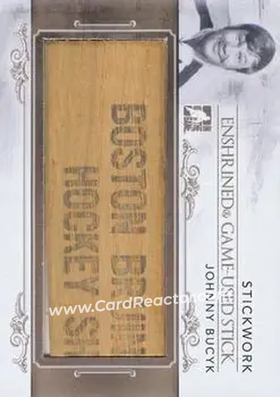 2013-14 In The Game StickWork - Enshrined Game Used Sticks Gold #EGUS-05 - Johnny Bucyk - Boston Bruins - Front