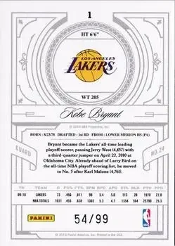 Back of Kobe Bryant
