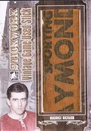 2013-14 In The Game StickWork #VGUS-19 Vintage Game Used Sticks Gold Maurice Richard