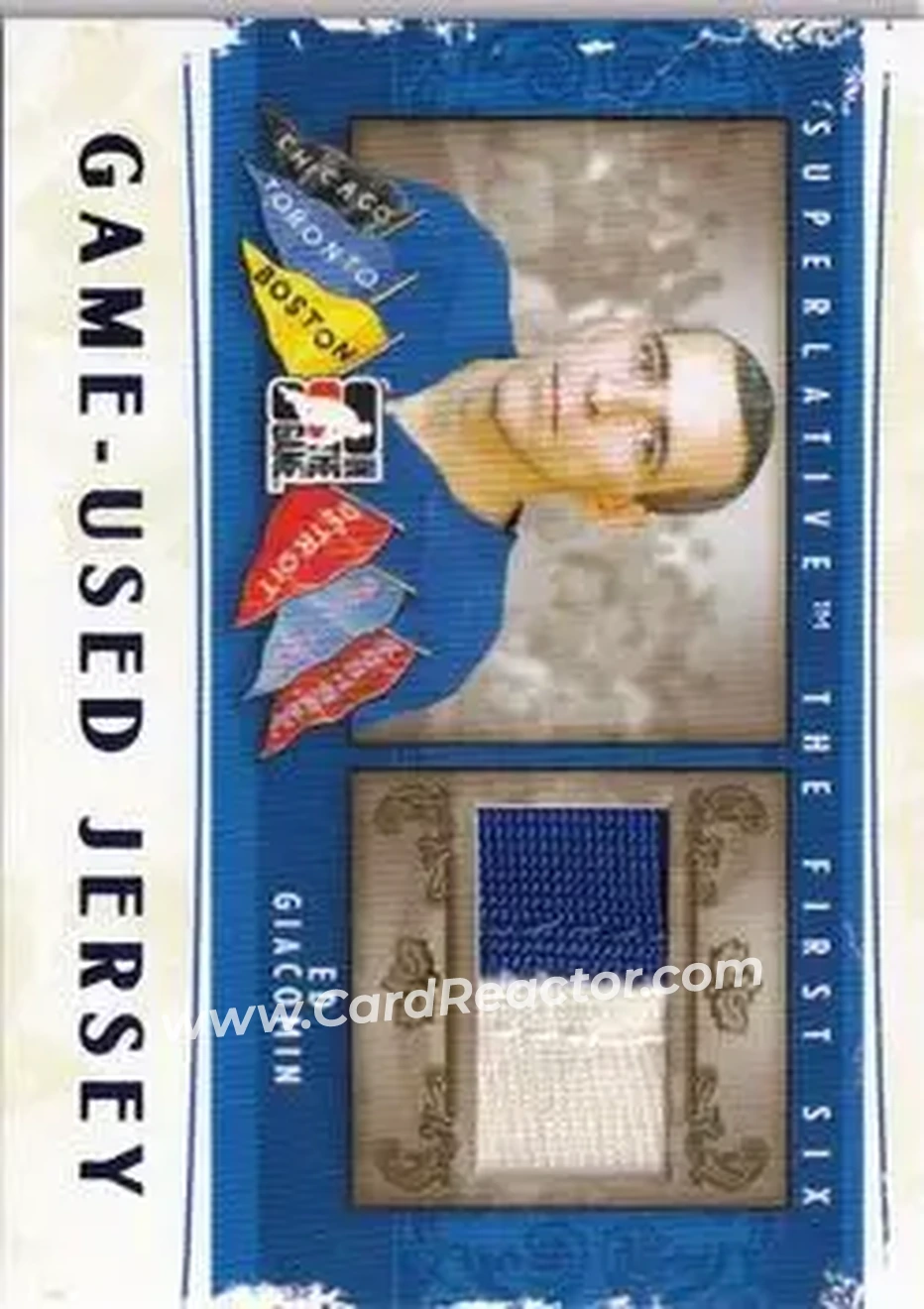 2013-14 In The Game Superlative The First Six #GUJ-48 - Eddie Giacomin - New York Rangers - Front