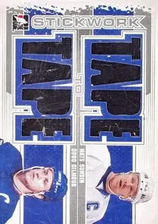 2013-14 In The Game StickWork - Tape to Tape Silver #TTT-18 - Mats Sundin - Doug Gilmour MEM, PR9 - Toronto Maple Leafs - Toronto Maple Leafs