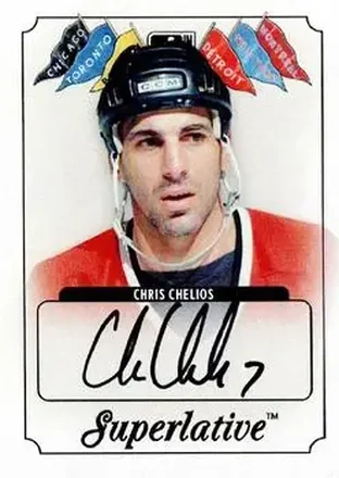2013-14 In The Game Superlative The First Six - Autographs Gold #A-CC1 - Chris Chelios