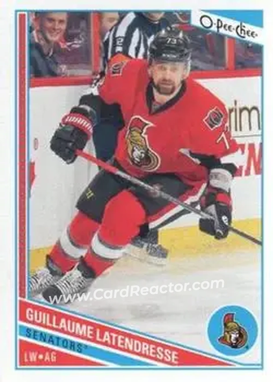 2013-14 O-Pee-Chee #19 - Guillaume Latendresse - Ottawa Senators - Front