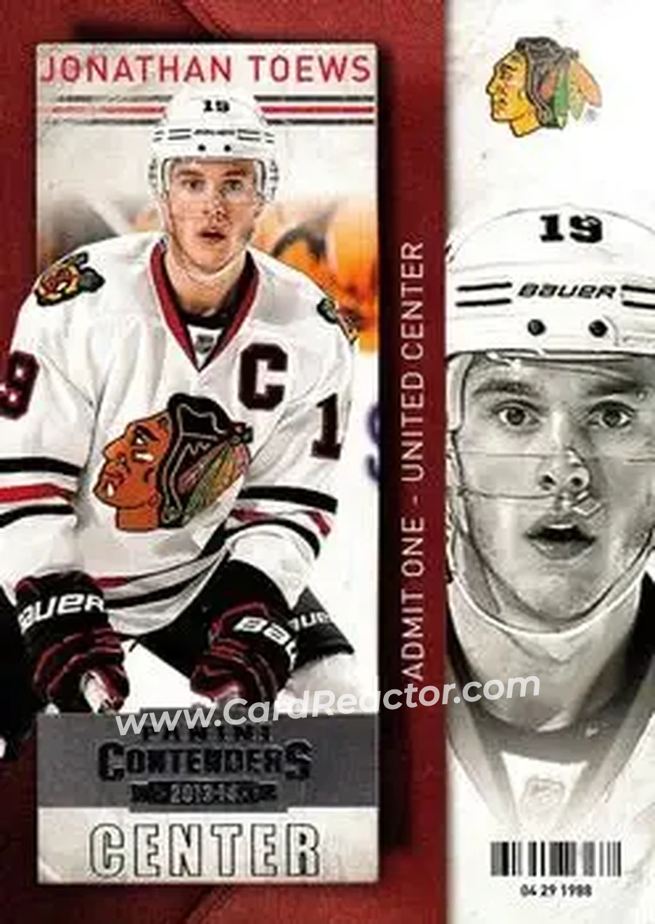 2013-14 Panini Contenders #1 - Jonathan Toews - Chicago Blackhawks - Front