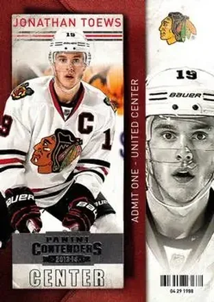 2013-14 Panini Contenders #1 - Jonathan Toews - Chicago Blackhawks